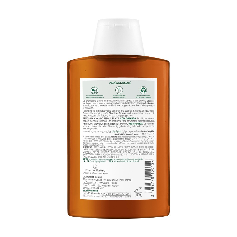 Klorane Shampoing Rééquilibrant au Galanga 200 ml