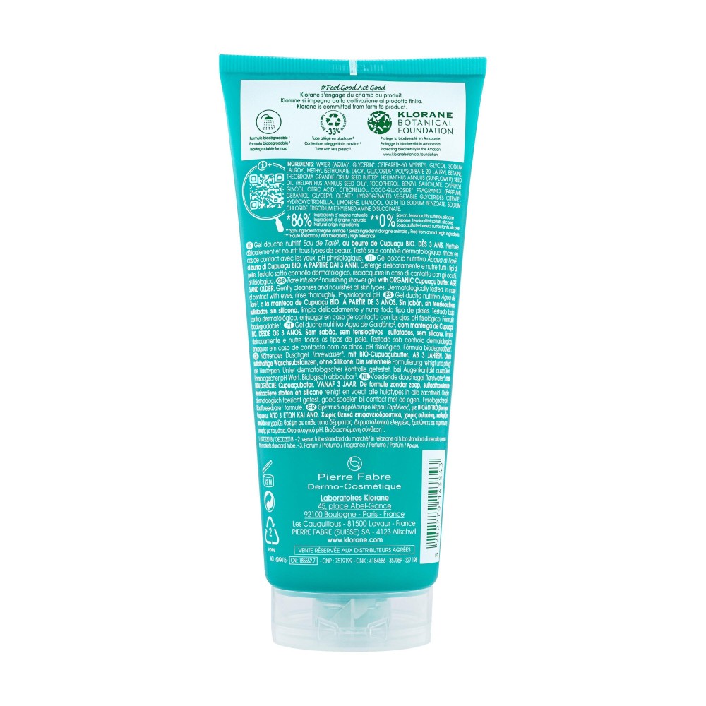 Klorane Gel Douche Eau de Tiaré 200 ml