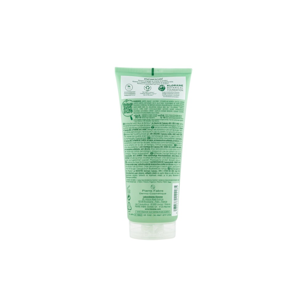 Klorane Gel Douche Sève de Bambou 200 ml