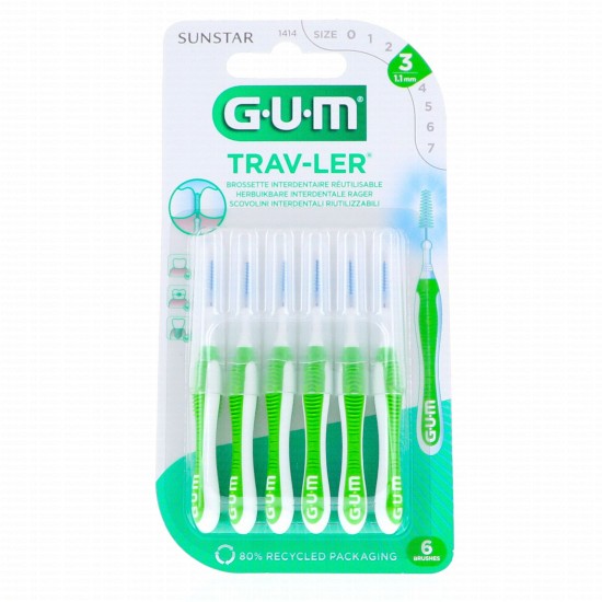 GUM Brossettes Interdentaires 1,1 mm Verte