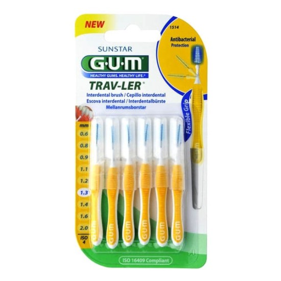 GUM brossettes interdentaires jaunes