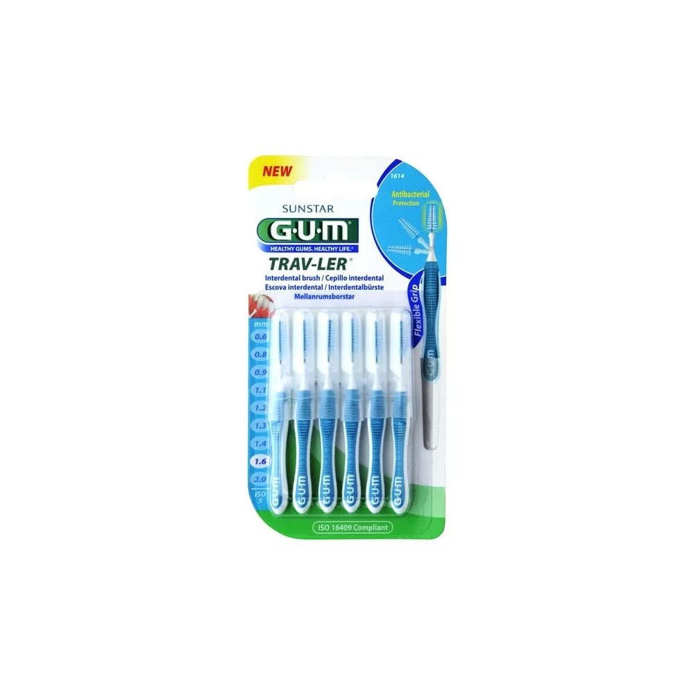 GUM Brossettes Interdentaires 1,6 mm Bleues