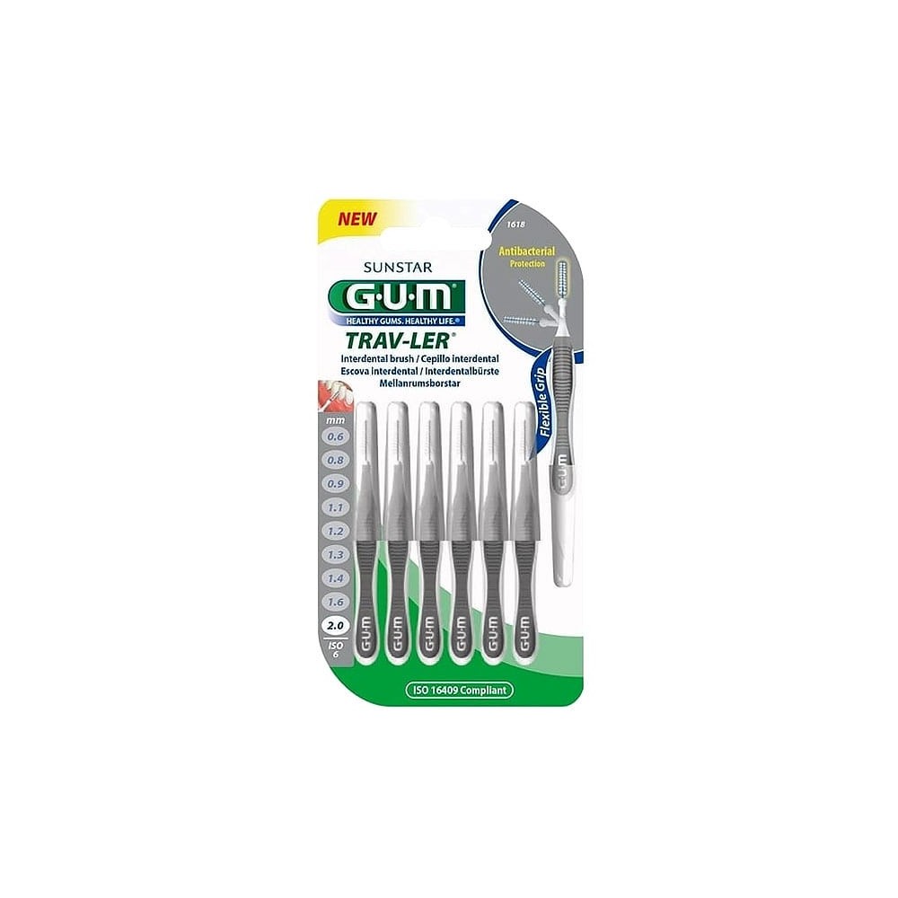 GUM Brossettes interdentaires 2,0 mm grises