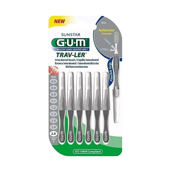 GUM Brossettes interdentaires 2,0 mm grises