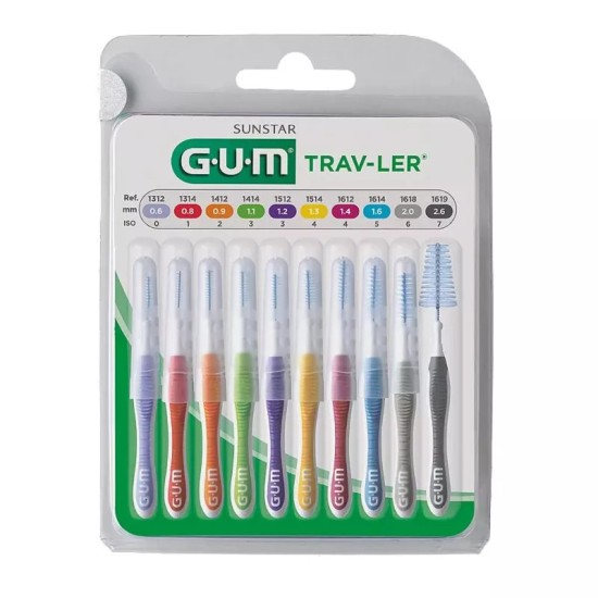 GUM Brossettes Travler Multipack 10 unités