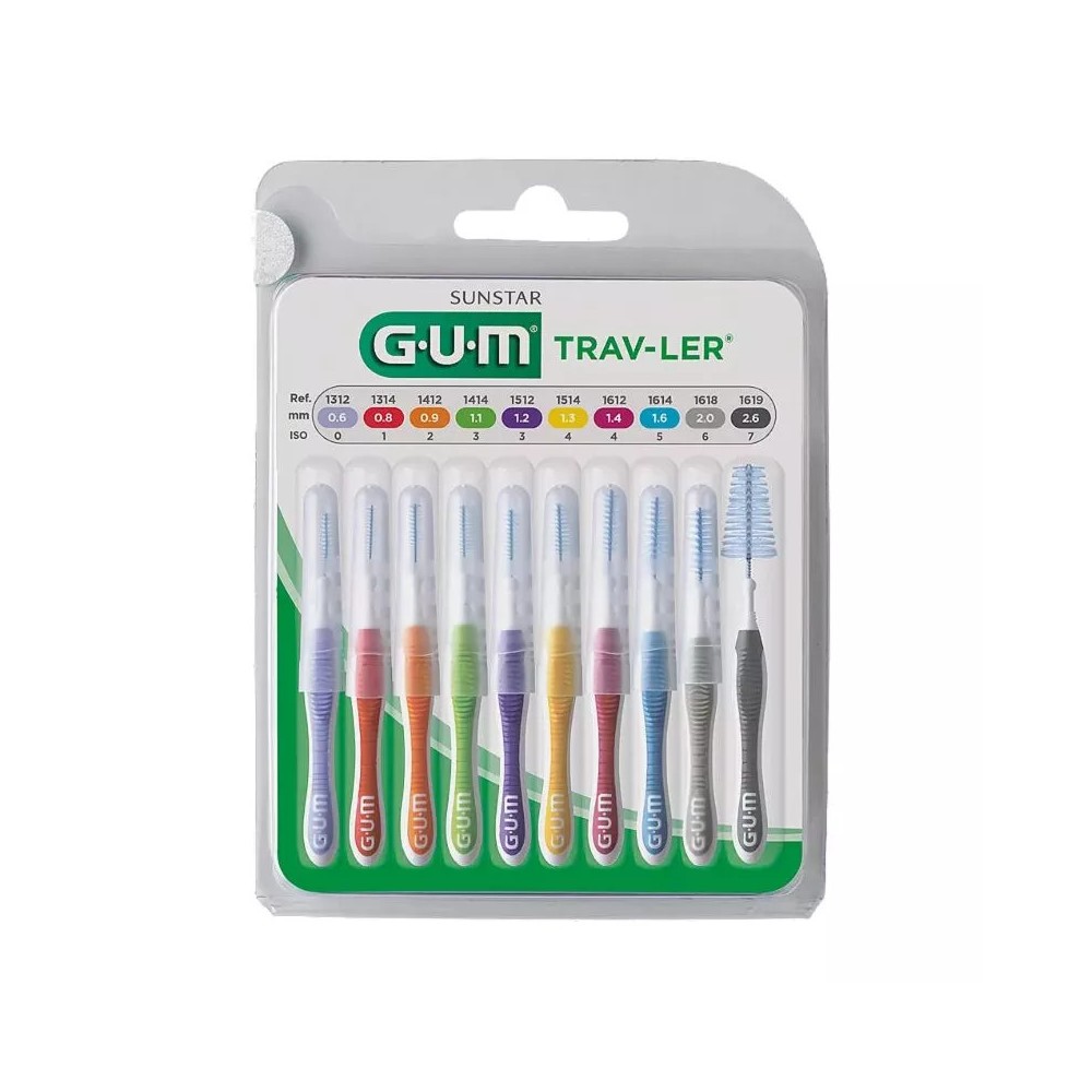 GUM Brossettes Travler Multipack 10 unités
