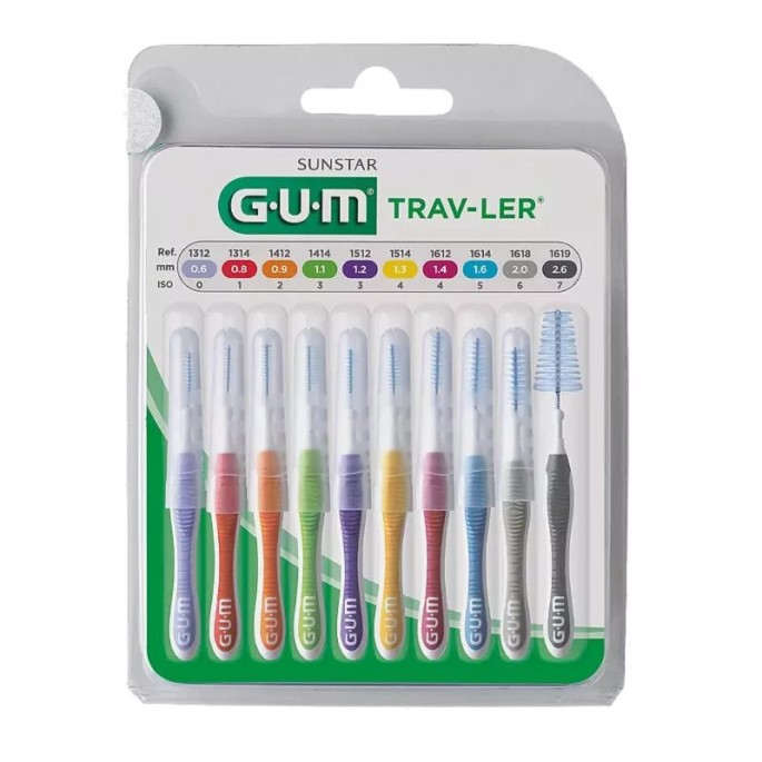 GUM Brossettes Travler Multipack 10 unités