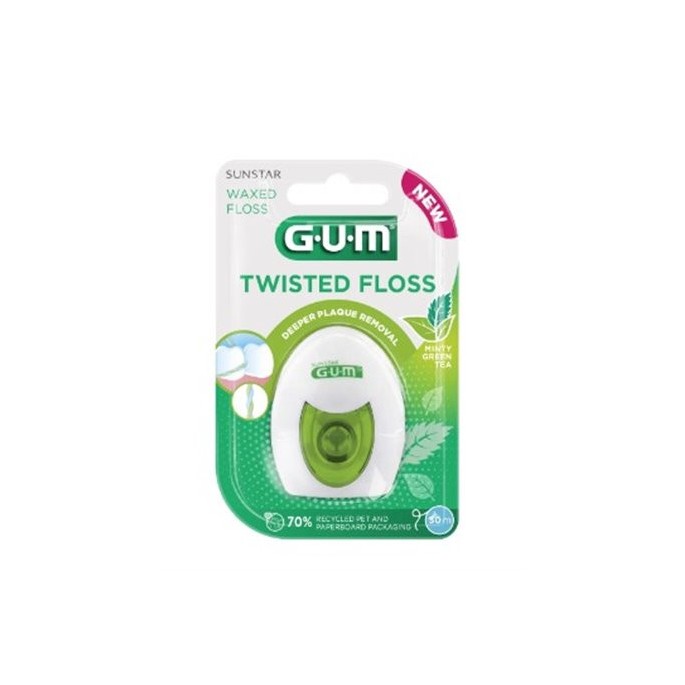 GUM Fil dentaire twisted the vert