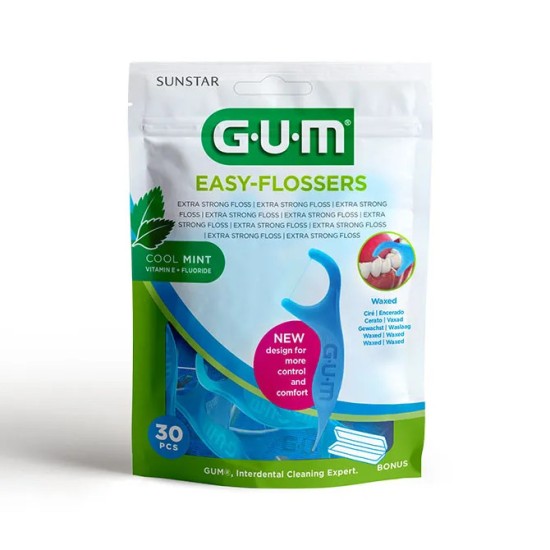 GUM Easy Flossers Fil dent cire mentholé