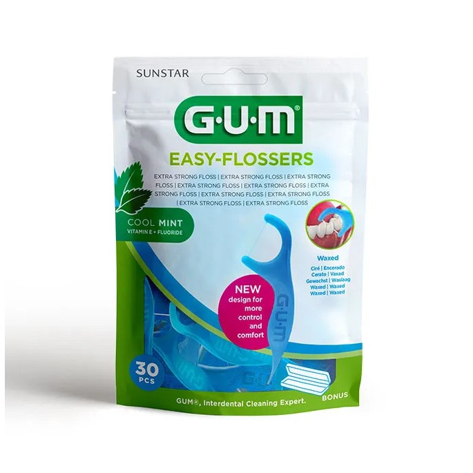 GUM Easy Flossers Fil dent cire mentholé