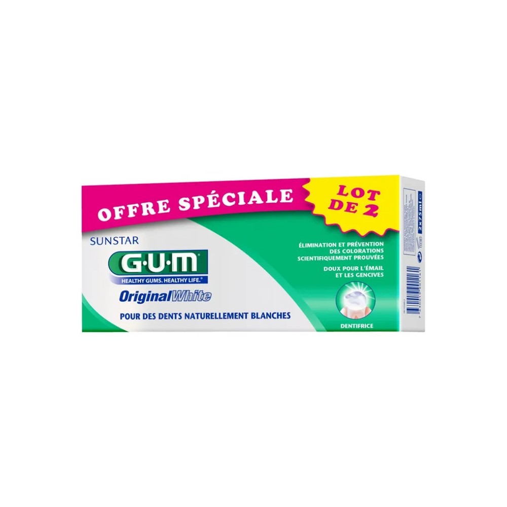 GUM Original White Dentifrice Duo