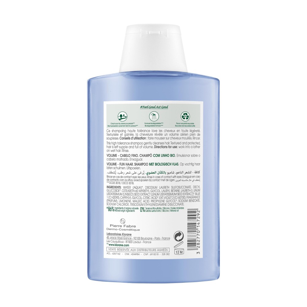 Klorane shampooing volume et texture 200 ml