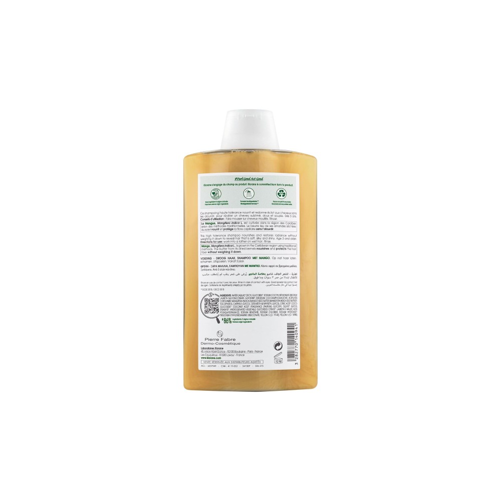 Klorane Shampooing Nutrition Mangue 400 ml