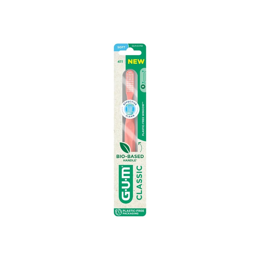GUM Brosse à dents Classic 411 Souple Grande Tête