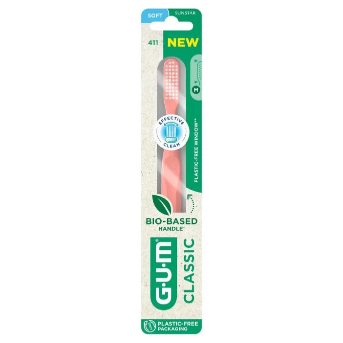 GUM Brosse à dents Classic 411 Souple Grande Tête