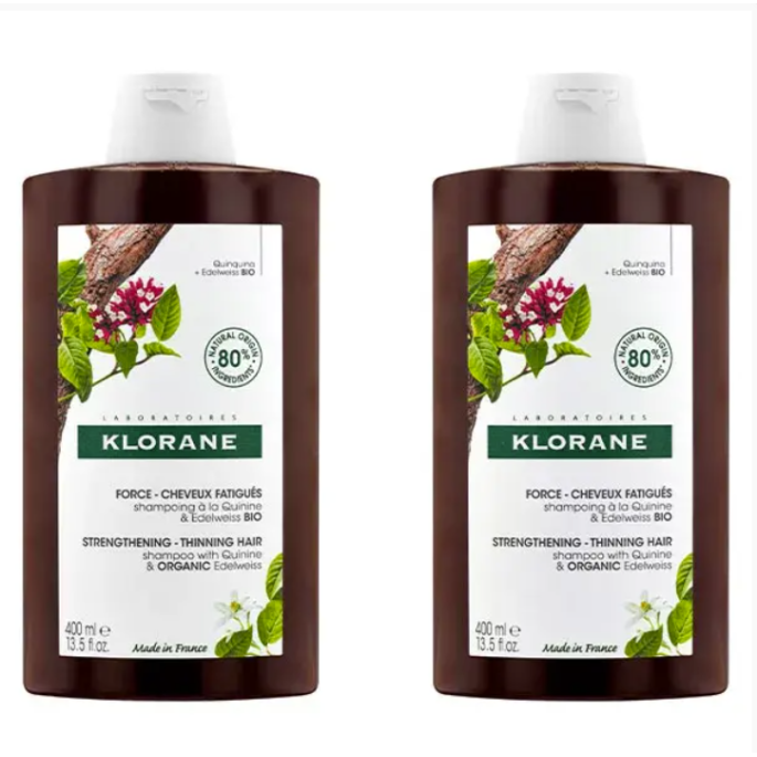 Klorane shampoing anti-chute duo 400 ml