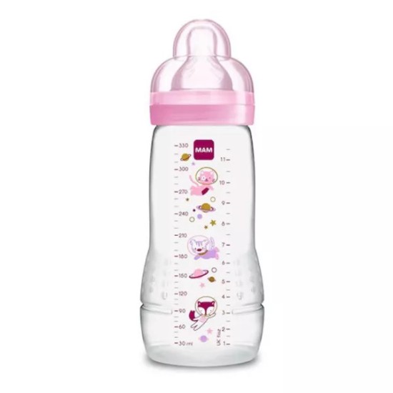 MAM biberon 2ème âge cercle lilas 330 ml