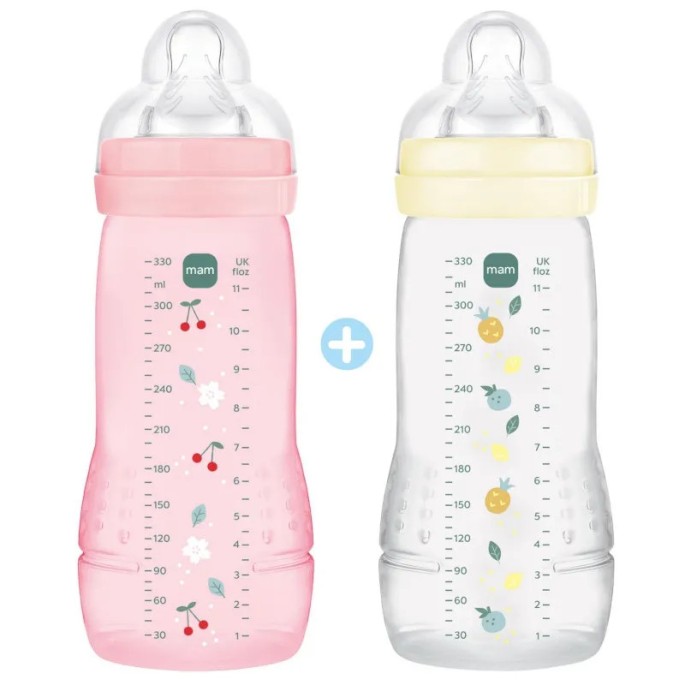 MAM Biberon 2ème âge rose pearl 330 ml