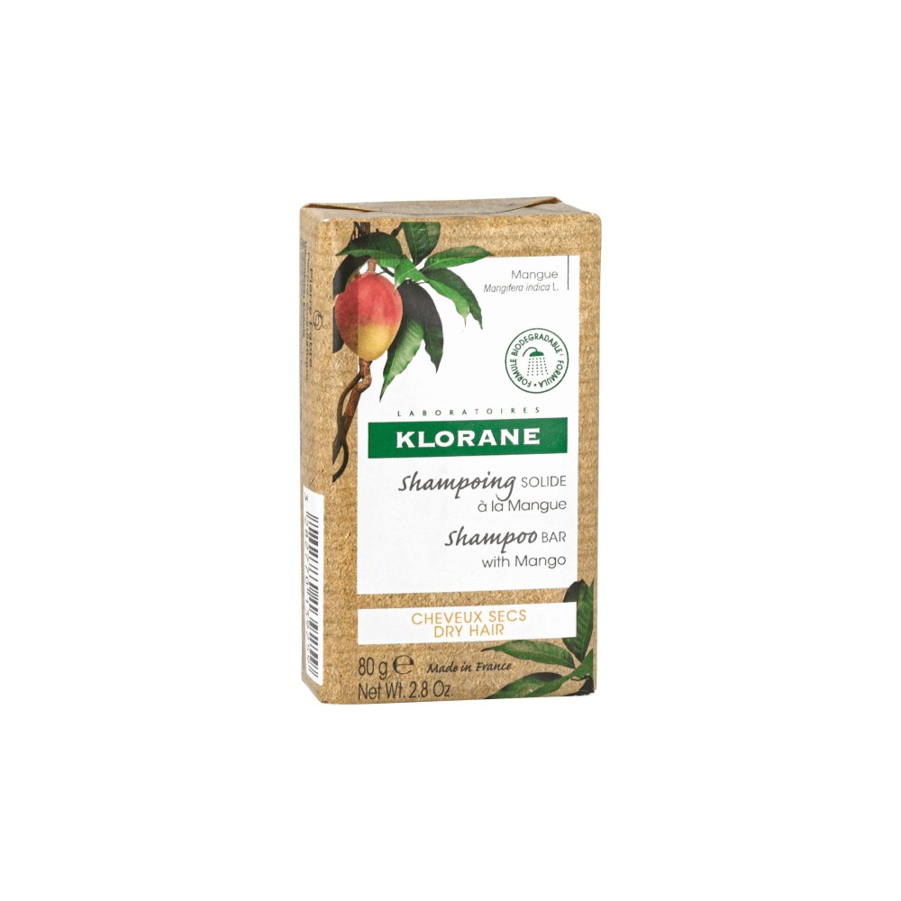 Klorane shampoing solide cheveux secs mangue 70 g