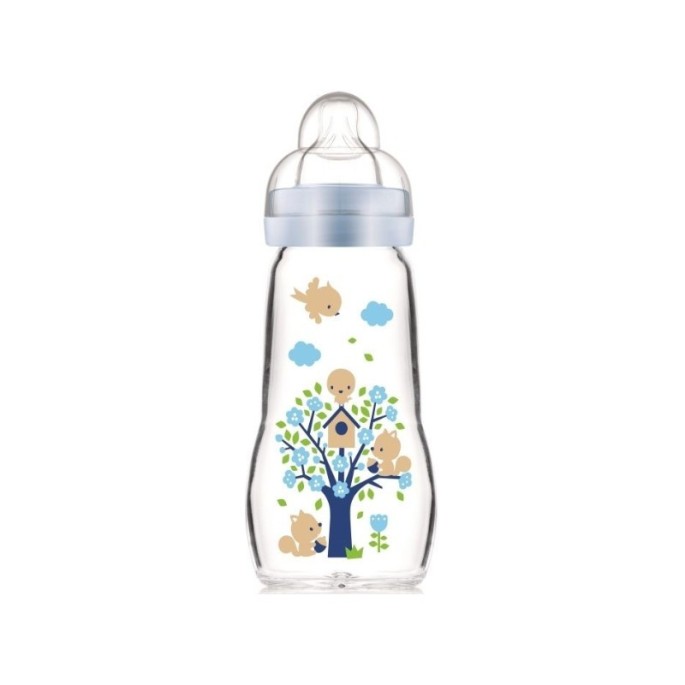 MAM biberon verre bleu 260 ml