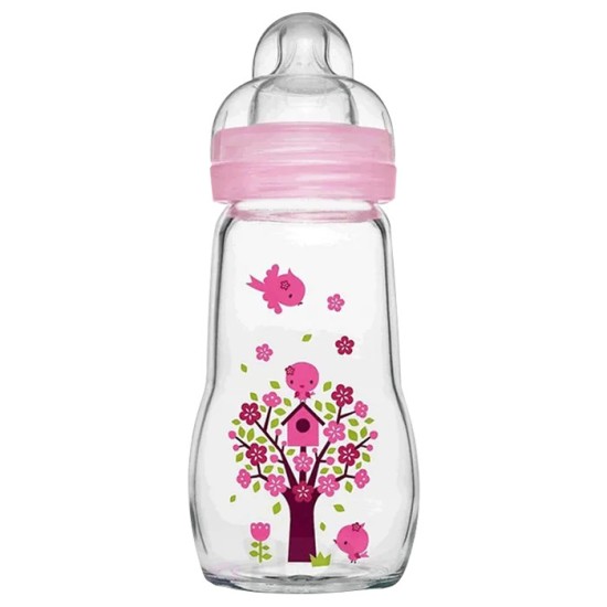 MAM Biberon Verre Rose 260 ml