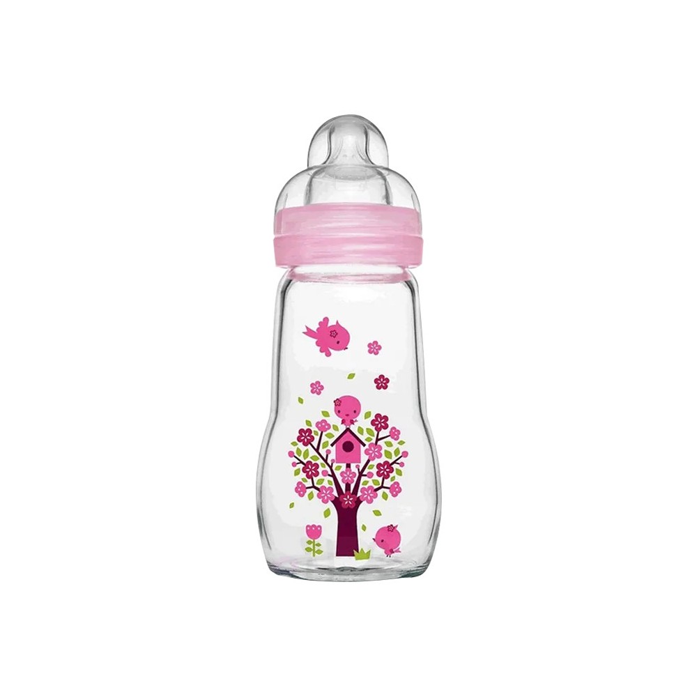 MAM Biberon Verre Rose 260 ml