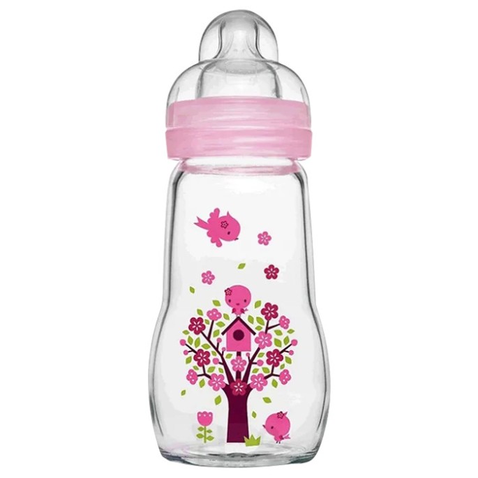 MAM Biberon Verre Rose 260 ml