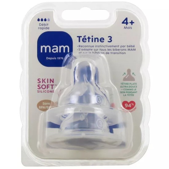 MAM Tétine Silicone Débit 3 - Boîte de 2