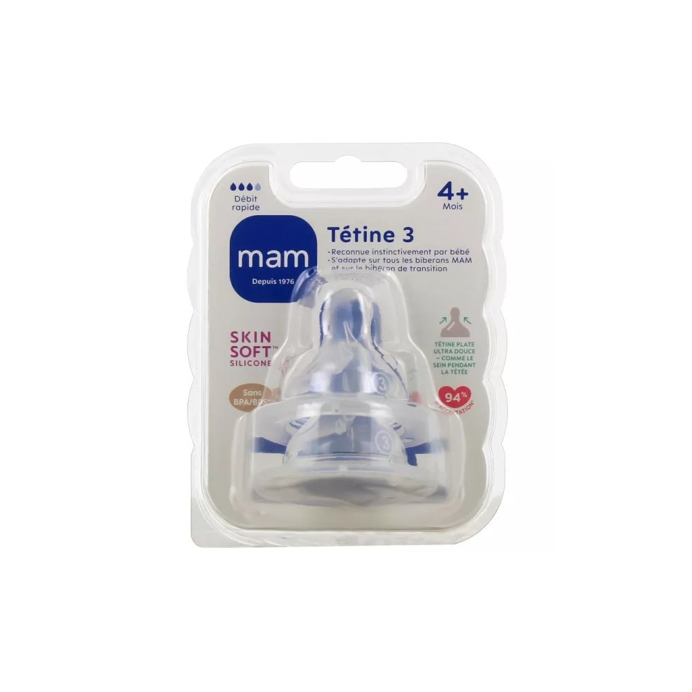 MAM Tétine Silicone Débit 3 - Boîte de 2