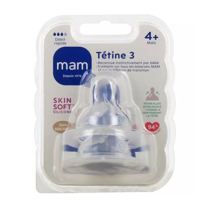 MAM Tétine Silicone Débit 3 - Boîte de 2