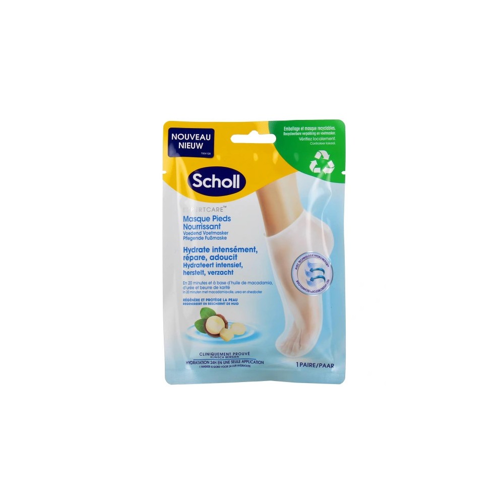 Scholl masque pied ultra hydratant macadamia