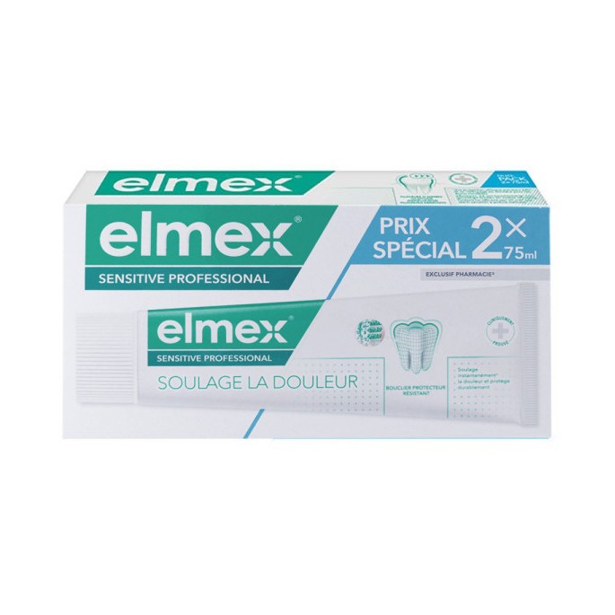 Elmex dentifrice Sensitive Pro 75 ml x2