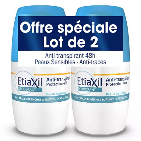 ETIAXIL DEO PROTECT ROLLON 48H 50ML X2 DUO