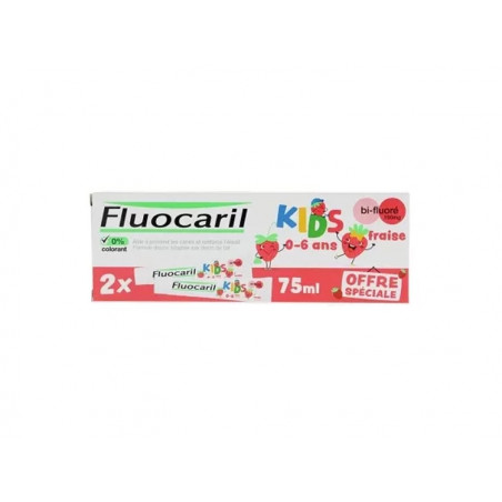 FLUOCARIL DENTIF 0/6 ANS FRAISE 2X75ML DUO