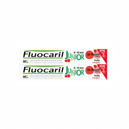 FLUOCARIL DENTIF 6-12 ANS FR ROUGES  2X75ML DUO