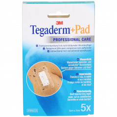 TEGADERM+ PAD PANS ADH STR+C TRANSP 5X7CM B/5