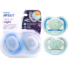 AVENT SUCETTE ULTRA DOUCE 6-18M NIGHT B/2