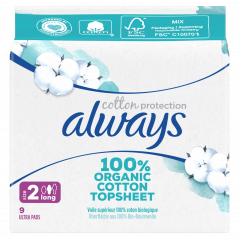 ALWAYS BIO SERVIETTE COTTON PROTECTION LONG PLUS