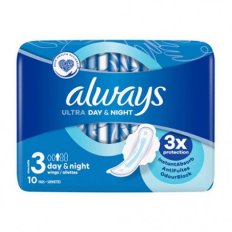 ALWAYS ULTRA SERVIETTE NUIT AVEC AILETTES X10