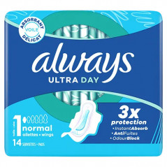 ALWAYS ULTRA SERVIETTE  NORMALE AVEC AILETTES X14