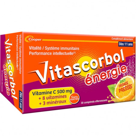 VITASCORBOL ENERGIE MULTIVITAMINES 30 COMPRIMES EFFERVESCENTS