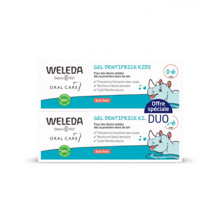 WELEDA DENTIF ENFANT 0-6 FLUOR T/ 50ML DUO