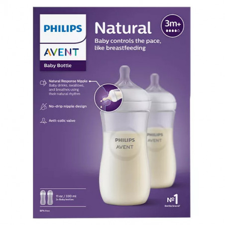 AVENT BIBERON NATURAL RESPONSE 330ML DUO
