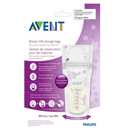 AVENT SACHETS DE CONSERVATION POUR LAIT MATERNEL BOITE DE 25