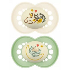 MAM 23 SUCETTE ANAT SILIC NUIT 6 MOIS+ X  2