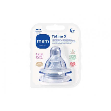 MAM TETINE SILICONE DEBIT X EPAIS BOITE DE 2
