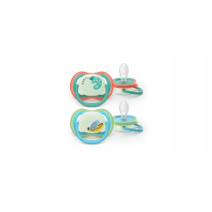 AVENT SUCETTE ULTRA AIR NIGHTTIME BLUE 6-18M B/2
