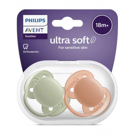 AVENT SUCETTE ULTRA DOUCE 18M B/2