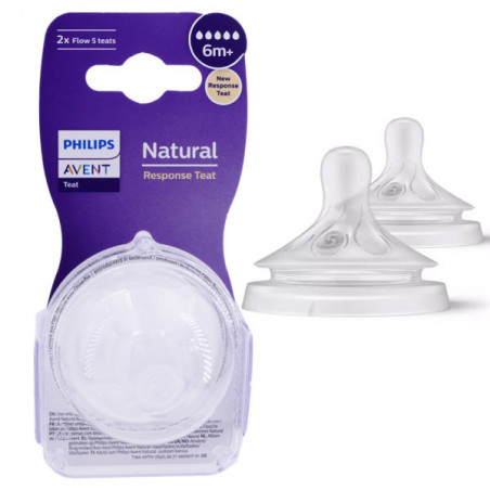 AVENT TETINE NATURAL T5 DEBIT RAPIDE 6M X2